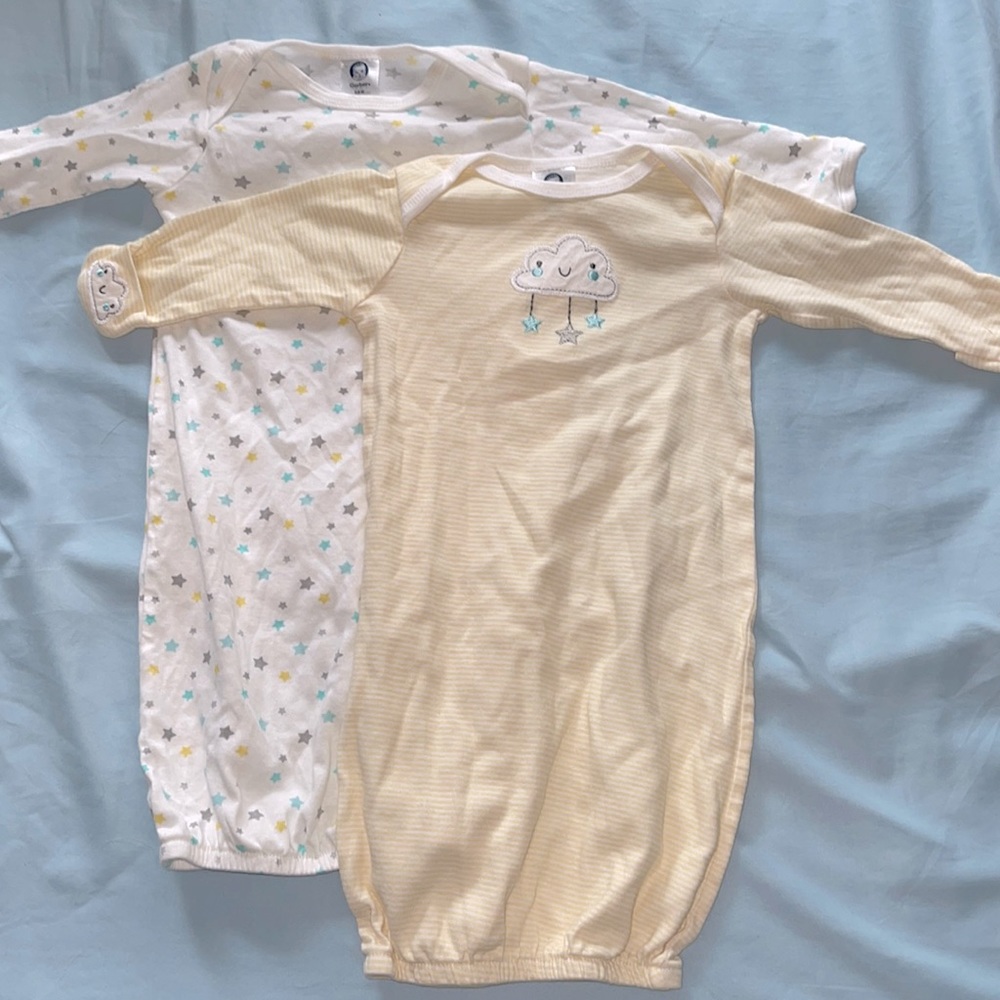 0-6 months long sleeved sleep suit 2pk